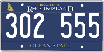 RI license plate 302555