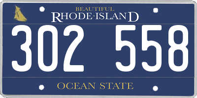 RI license plate 302558