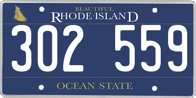 RI license plate 302559