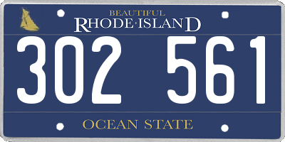 RI license plate 302561