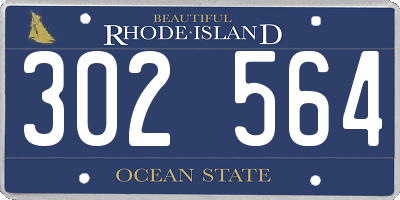 RI license plate 302564