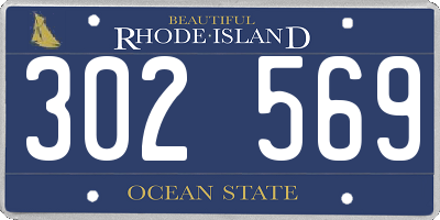 RI license plate 302569
