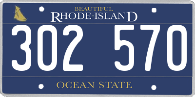 RI license plate 302570