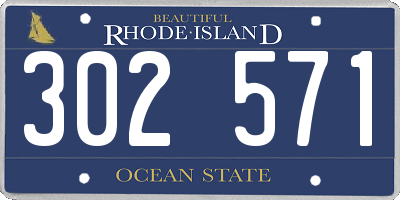RI license plate 302571