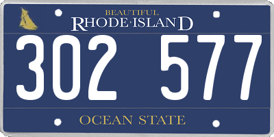 RI license plate 302577