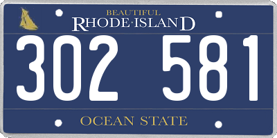 RI license plate 302581