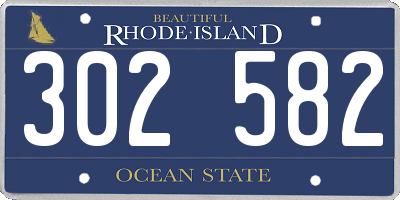 RI license plate 302582