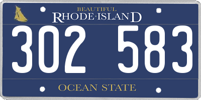 RI license plate 302583