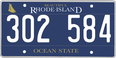 RI license plate 302584