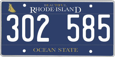 RI license plate 302585