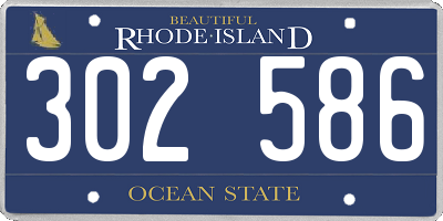 RI license plate 302586