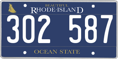 RI license plate 302587