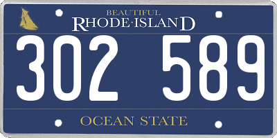 RI license plate 302589