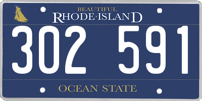 RI license plate 302591