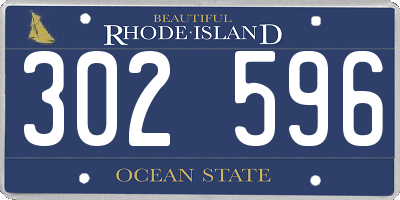 RI license plate 302596