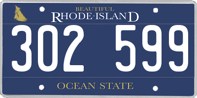 RI license plate 302599