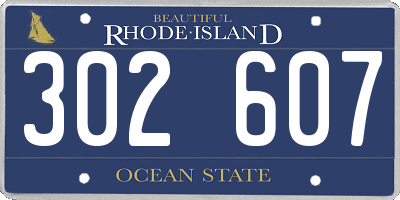 RI license plate 302607