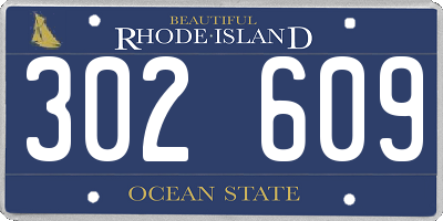 RI license plate 302609