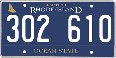 RI license plate 302610
