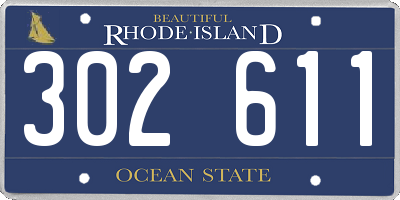 RI license plate 302611