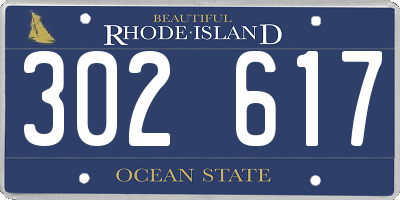 RI license plate 302617