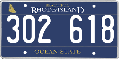 RI license plate 302618