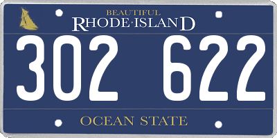 RI license plate 302622