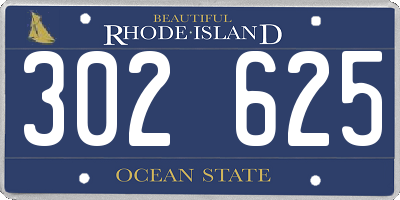 RI license plate 302625