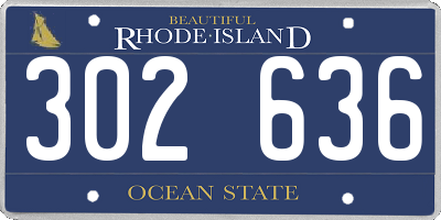 RI license plate 302636