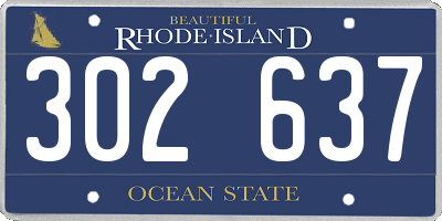 RI license plate 302637