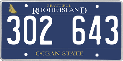 RI license plate 302643