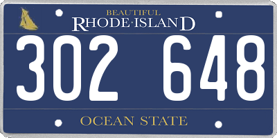 RI license plate 302648