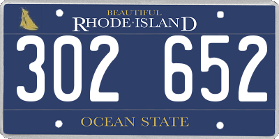RI license plate 302652