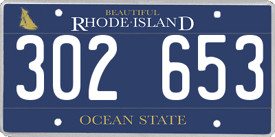 RI license plate 302653
