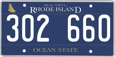 RI license plate 302660