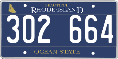 RI license plate 302664