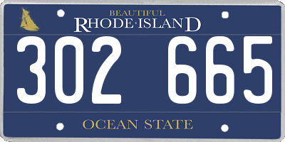 RI license plate 302665