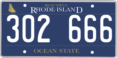 RI license plate 302666