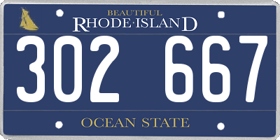 RI license plate 302667
