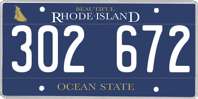 RI license plate 302672