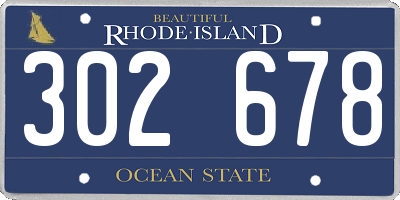RI license plate 302678