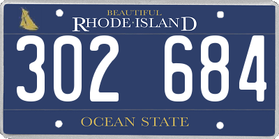 RI license plate 302684