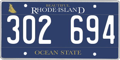 RI license plate 302694