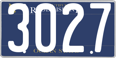 RI license plate 3027