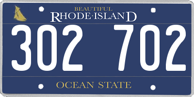 RI license plate 302702