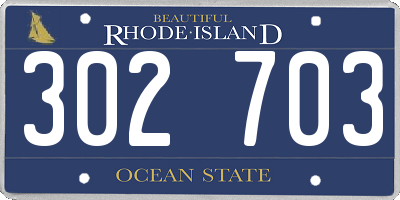 RI license plate 302703