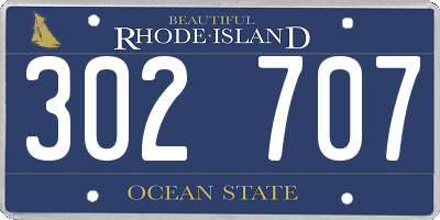 RI license plate 302707
