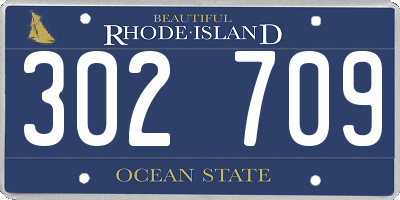 RI license plate 302709