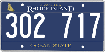 RI license plate 302717