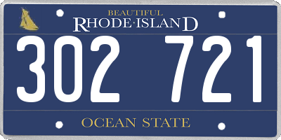 RI license plate 302721